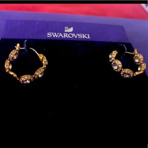 Swarovski, Angelic Hoop pierced earrings, rose gold. Never worn
